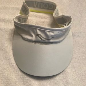 Saucony running visor w/ reflective yellow stripe